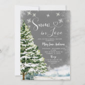 Winter Witte Sneeuw in Liefde Evergreen Vrijgezell Kaart (Voorkant)