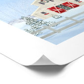 Winter Witte Sneeuwachtige Kerststal Art Print (Hoek)