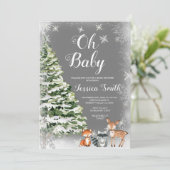 Winter Witte Sneeuwvlokken Kerst Baby shower Kaart (Staand voorkant)