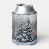 Winter Witte Spruce & Zonsondergang Blikjeskoeler (Blikje Voorkant)