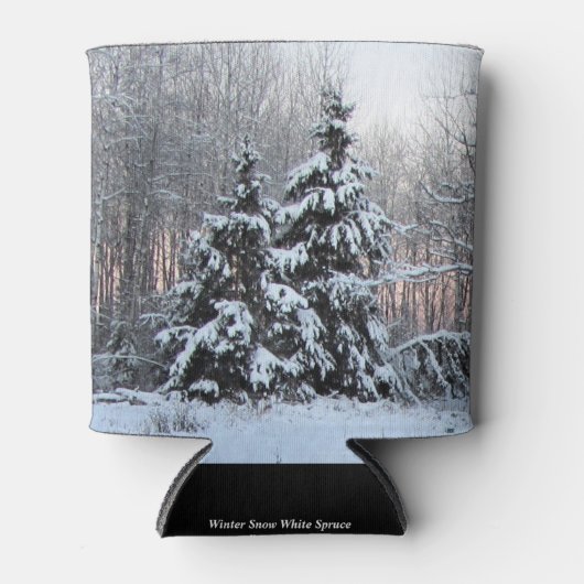 Winter Witte Spruce & Zonsondergang Blikjeskoeler (Voorkant)