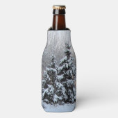 Winter Witte Spruce & Zonsondergang Flesjeskoeler (Fles Voorkant)