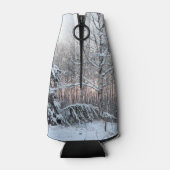 Winter Witte Spruce & Zonsondergang Flesjeskoeler (Achterkant)