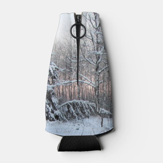 Winter Witte Spruce & Zonsondergang Flesjeskoeler (Achterkant)