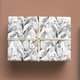 Winter Witte Wijnstokken Waterverf Botanisch Inpakpapier Vel