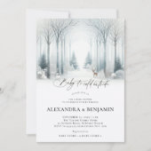 Winter Witte Woud Sneeuwcode Neutraal Baby shower Kaart (Voorkant)