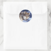 Winter Wolf 2 Ronde Sticker (Tas)