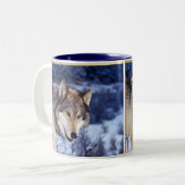 Winter Wolf 2 Tweekleurige Koffiemok (Voorkant links)