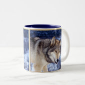Winter Wolf 2 Tweekleurige Koffiemok (Voorkant rechts)