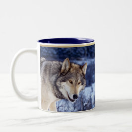Winter Wolf 2 Tweekleurige Koffiemok
