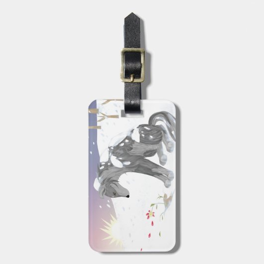 Winter Wolf Bagagelabel (Voorkant verticaal)