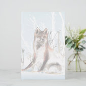 Winter Wolf Briefpapier (Staand voorkant)