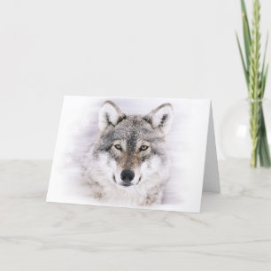 Winter Wolf Christmas Wenskaart Feestdagen Kaart