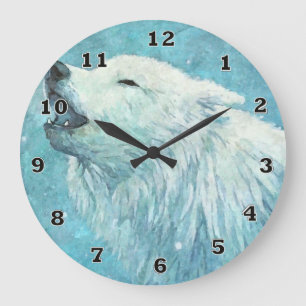 Winter Wolf Clock Grote Klok