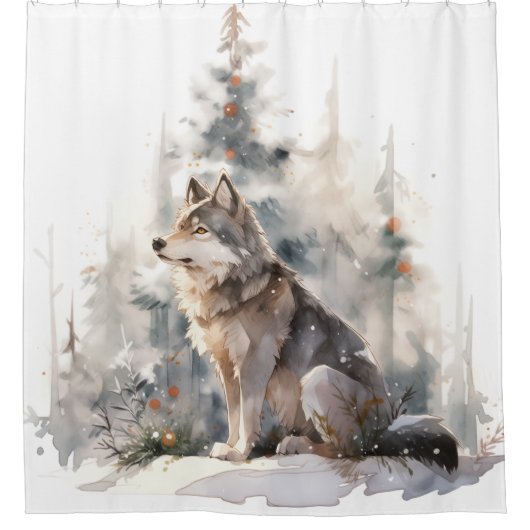 Winter Wolf douchegordijn (Voorkant)