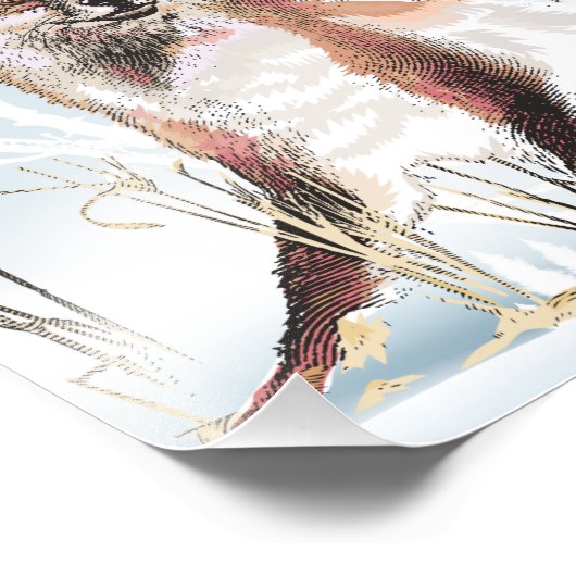 Winter Wolf Foto Afdruk (Hoek)