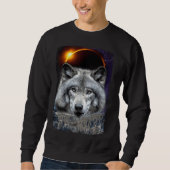 Winter Wolf Galaxy Sun Moon Eclipse Trui (Voorkant)