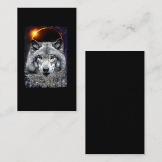Winter Wolf Galaxy Sun Moon Eclipse Visitekaartje (Voorkant / Achterkant)
