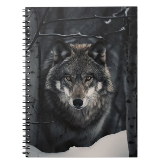 Winter Wolf Gaze Notitieboek (Voorkant)
