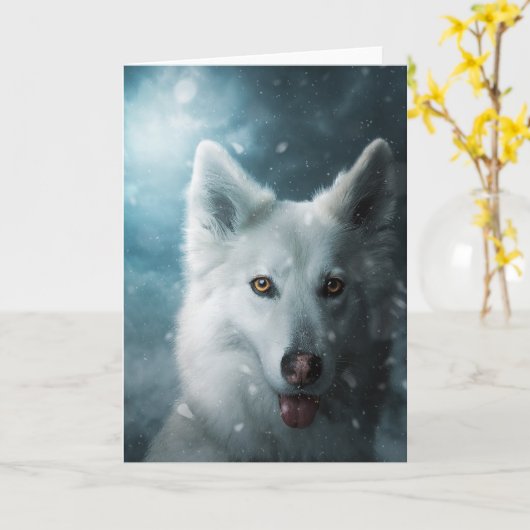 Winter wolf kaart (Gele Bloem)
