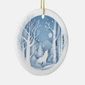 Winter Wolf Keramisch Ornament (Rechts)