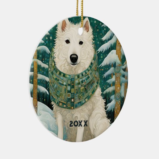 Winter Wolf Keramisch Ornament (Rechts)