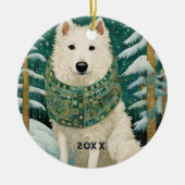 Winter Wolf Keramisch Ornament (Voorkant)