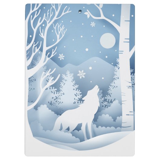 Winter Wolf Klembord (Achterkant)