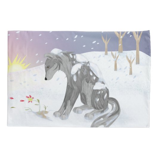 Winter Wolf Kussensloop (Achterkant)