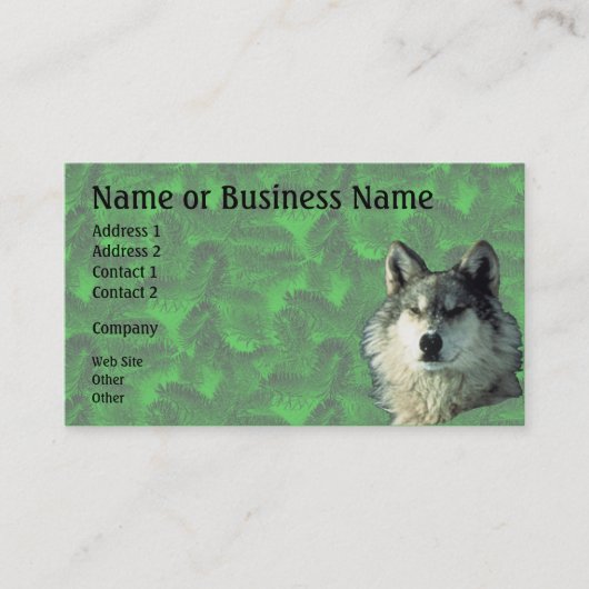 Winter Wolf met Spruce Business of Profile Card 2 Visitekaartje (Voorkant)