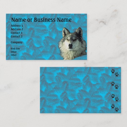 Winter Wolf met Spruce Business of Profile Card Visitekaartje (Voorkant / Achterkant)