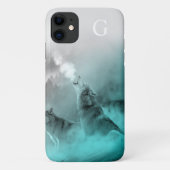 Winter Wolf Monogrammed Case-Mate iPhone Case (Achterkant)