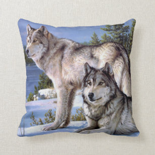 Winter Wolf Pillow Kussen