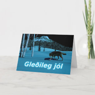 Winter Wolf - Prettig Kerstfeest Feestdagen Kaart