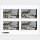 Winter - Wolf Rechthoekige Sticker (Vel)