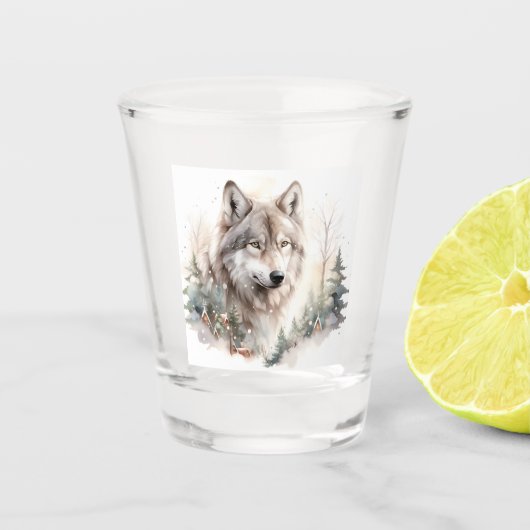 Winter Wolf Shot Glass Glas (Voorkant)