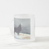 Winter Wolf Silhouette Matglas Koffiemok (Voorkant links)
