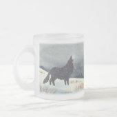 Winter Wolf Silhouette Matglas Koffiemok (Links)
