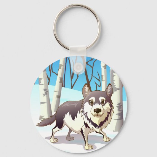 Winter Wolf Sleutelhanger (Voorkant)
