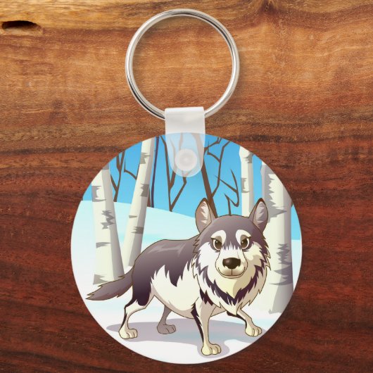 Winter Wolf Sleutelhanger (Voorkant)