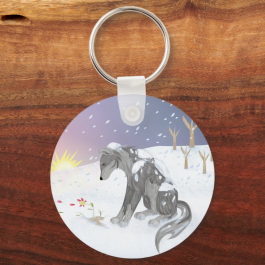 Winter Wolf Sleutelhanger (Voorkant)