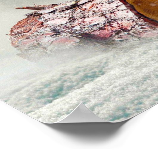 Winter Wolf Snow Christmas Scene Poster (Hoek)