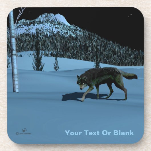 Winter Wolf - Tapetum Lucidum Bier Onderzetter (Voorkant)