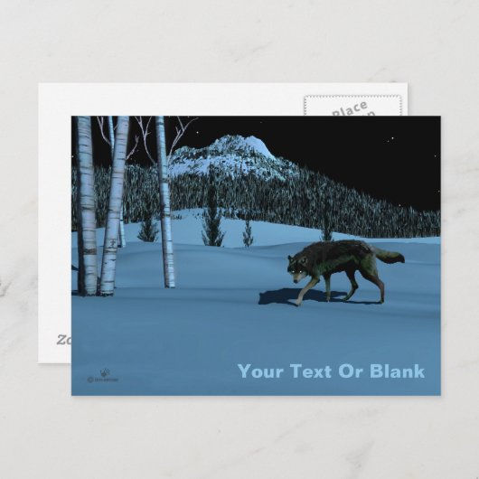 Winter Wolf - Tapetum Lucidum Briefkaart (Voorkant / Achterkant)