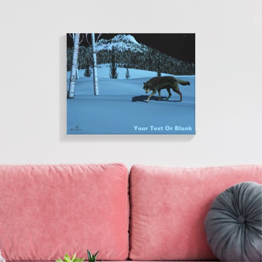 Winter Wolf - Tapetum Lucidum Canvas Afdruk (Insitu (Woonkamer))