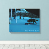 Winter Wolf - Tapetum Lucidum Canvas Afdruk (Insitu (Houten vloer))
