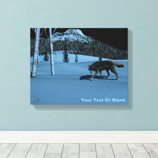 Winter Wolf - Tapetum Lucidum Canvas Afdruk (Insitu (Houten vloer))