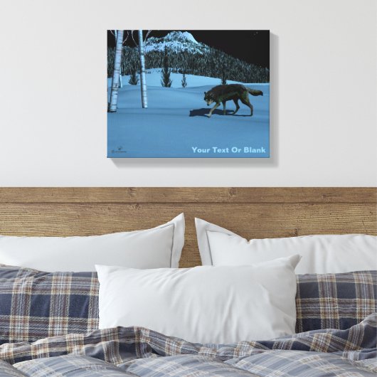 Winter Wolf - Tapetum Lucidum Canvas Afdruk (Insitu (Slaapkamer))