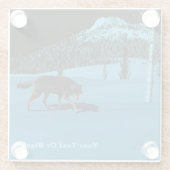 Winter Wolf - Tapetum Lucidum Glazen Onderzetter (Achterkant)