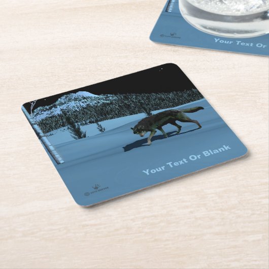 Winter Wolf - Tapetum Lucidum Kartonnen Onderzetters (Schuin)